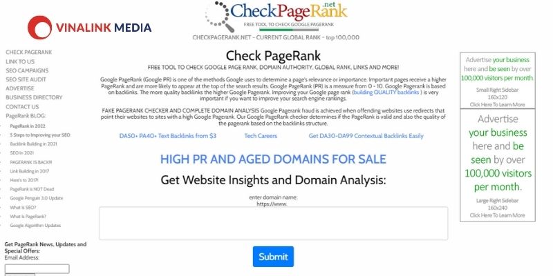 Cách check Page Rank Website đối thủ